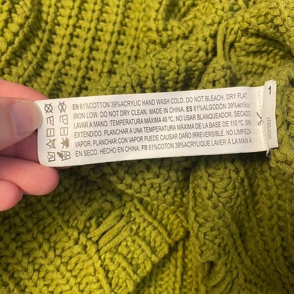 Forever 21 Ribbed Distressed Sweater Womens Size S Olive Green Grunge - Picture 6 of 8